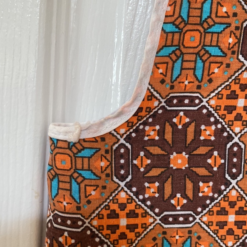 VTG 70’s Southwest Novelty Print Artist Art Smock Blouse Top - Picture 4 of 9